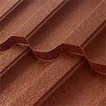 Кварцевое покрытие металлочерепицы Нордо Ral 8015 цвет коричневый каштан